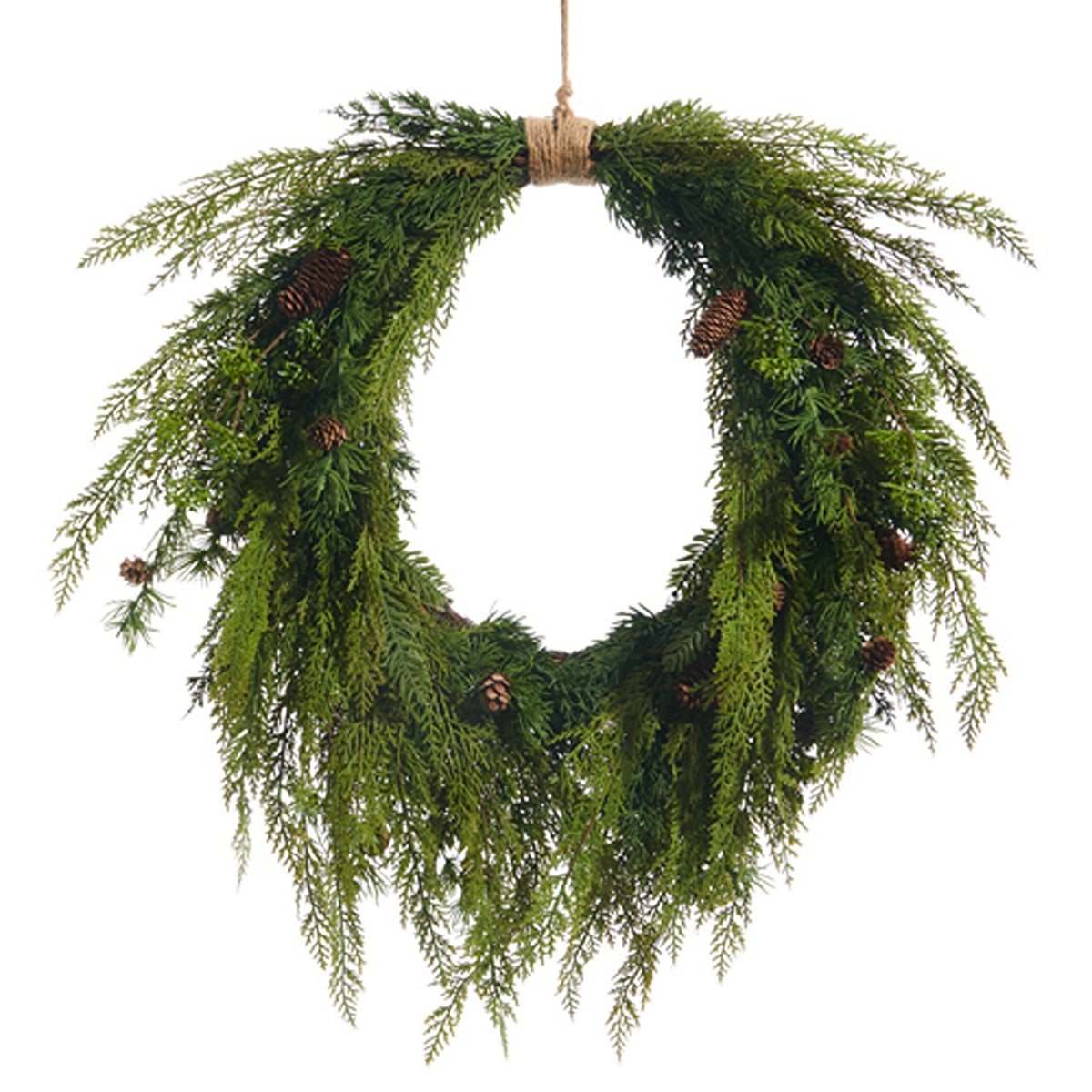 27 Cedar and Mini Pinecone Wreath