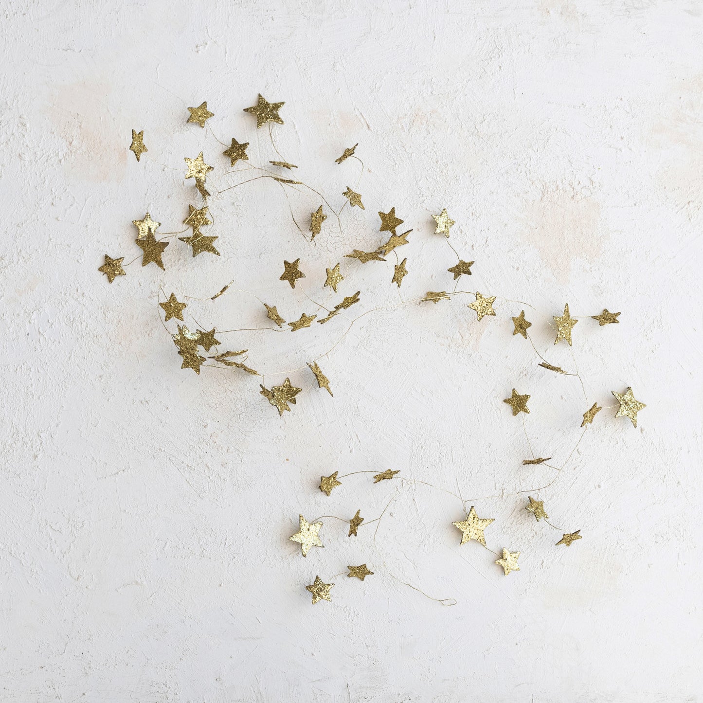 72"L Glitter Star Garland, Gold Finish