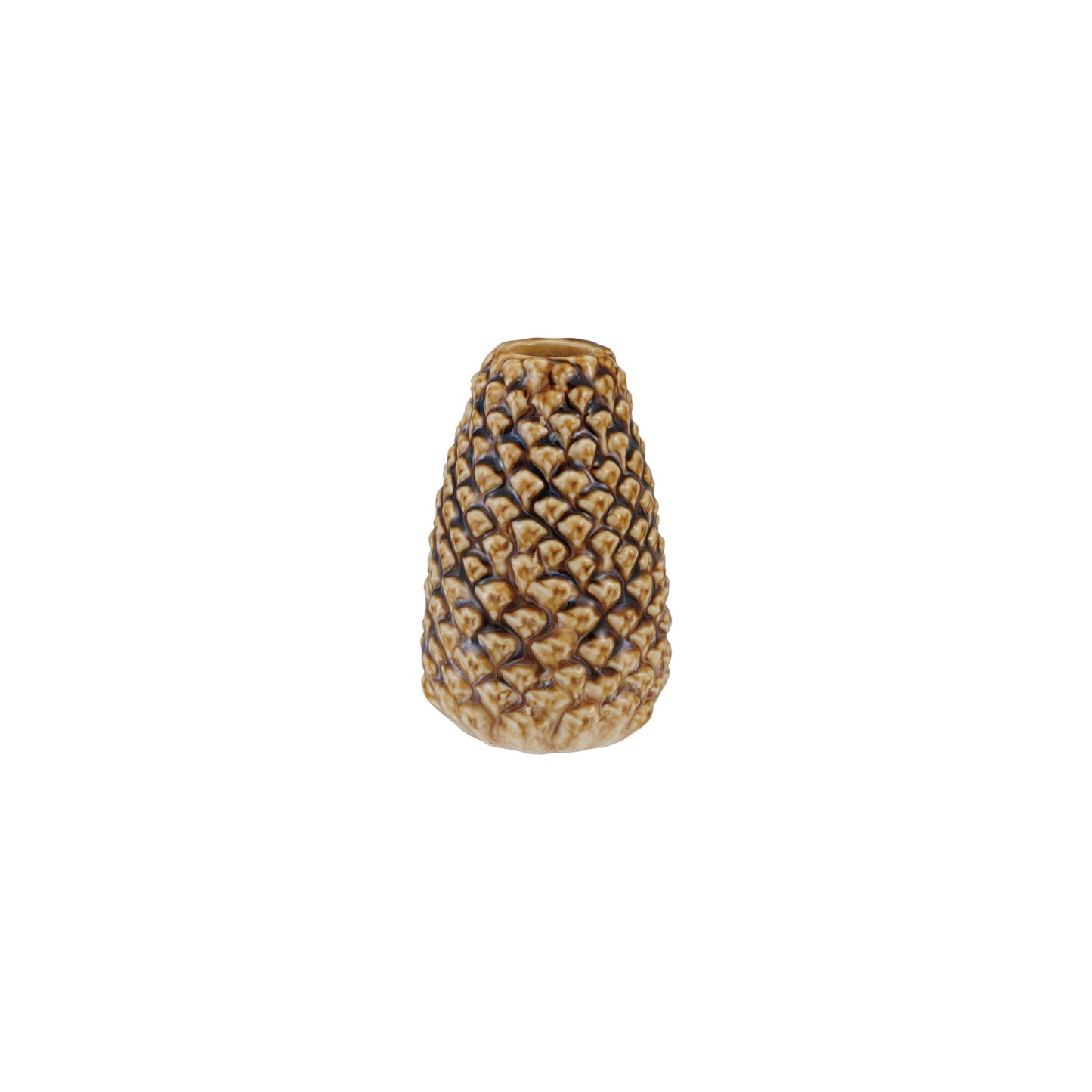 Stoneware Pinecone Shaped Taper Holder, Brown (Each One Will Vary)